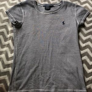 navy and white striped ralph lauren shirt